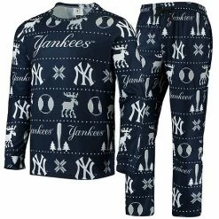Buy 🧨 Unbranded Men's FOCO Navy New York Yankees Ugly Pajama Sleep Set 🧨