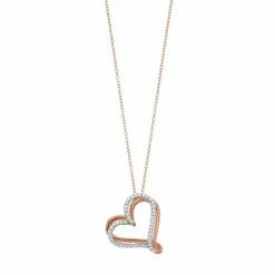 Top 10 ✨ Unbranded 1/4 Carat T.W. Diamond Heart Pendant Necklace Rose Tone 😉