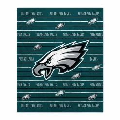 Budget ⌛ Unbranded Philadelphia Eagles 60'' X 80'' Logo Stripe Flannel Fleece Blanket ✔️