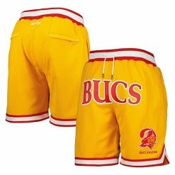 Brand new 😉 Unbranded Men's Mitchell & Ness Gold Tampa Bay Buccaneers Just Don Throwback Shorts 🤩