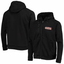 Outlet ⭐ Unbranded Men's Dunbrooke Black San Francisco 49ers Shag Tri-Blend Full-Zip Raglan Hoodie 🔔