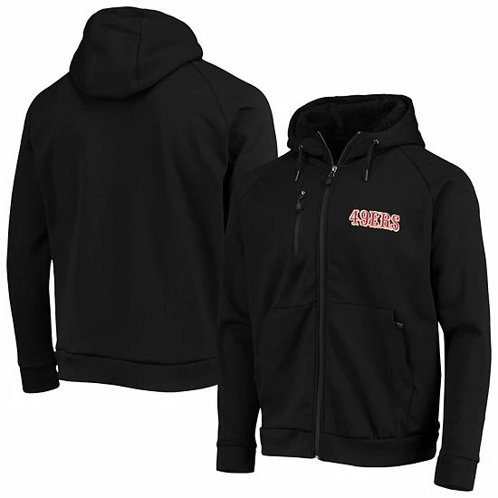 Outlet โญ Unbranded Men's Dunbrooke Black San Francisco 49ers Shag Tri-Blend Full-Zip Raglan Hoodie ๐