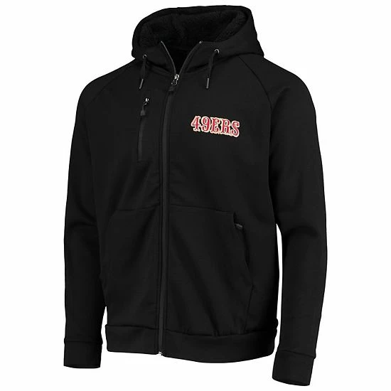 Outlet โญ Unbranded Men's Dunbrooke Black San Francisco 49ers Shag Tri-Blend Full-Zip Raglan Hoodie ๐ - Image 3