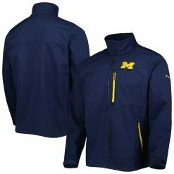 Wholesale 😀 Unbranded Men's Columbia Navy Michigan Wolverines Ascender II Full-Zip Jacket 🧨
