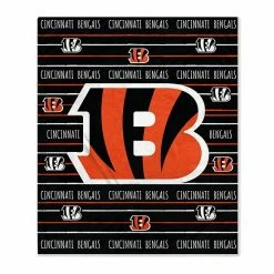 Budget 🧨 Unbranded Cincinnati Bengals 60'' X 80'' Logo Stripe Flannel Fleece Blanket 😀