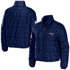 Buy ✨ Unbranded 👩 Women's WEAR By Erin Andrews Navy New England Patriots Puffer Full-Zip Jacket 👍