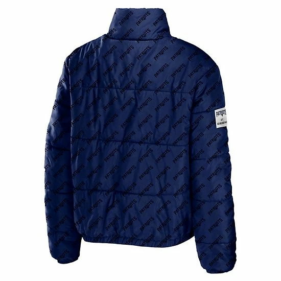 Buy ✨ Unbranded 👩 Women's WEAR By Erin Andrews Navy New England Patriots Puffer Full-Zip Jacket 👍 - Image 4