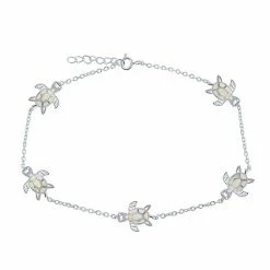 Best reviews of 🔔 Unbranded Sterling Silver Lab-Created Opal Sea Turtle Anklet White ⭐