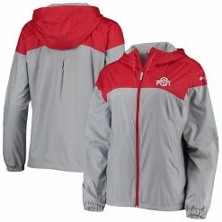 Buy 🧨 Unbranded 👩 Women's Columbia Scarlet/Gray Ohio State Buckeyes Flash Forward Lined Full-Zip Windbreaker Hoodie Jacket ✨
