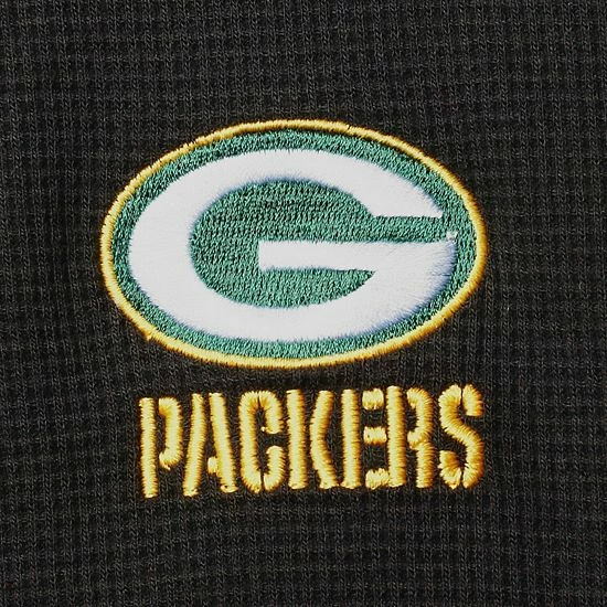 Cheapest 😉 Unbranded Men's Dunbrooke Black Green Bay Packers Logo Maverick Thermal Henley Long Sleeve T-Shirt 💯 - Image 5
