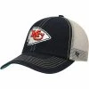 Best Sale 😀 Unbranded Men's '47 Black/Natural Kansas City Chiefs Trawler Trucker Clean Up Snapback Hat 😍