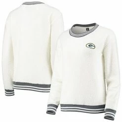 Best deal 👍 Unbranded 👩 Women's Concepts Sport Cream/Charcoal Green Bay Packers Granite Knit Pullover Sweatshirt 🔥