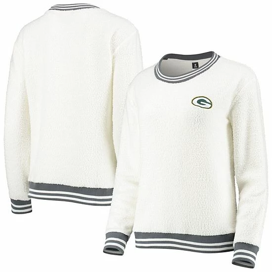 Best deal ๐ Unbranded ๐ฉ Women's Concepts Sport Cream/Charcoal Green Bay Packers Granite Knit Pullover Sweatshirt ๐ฅ