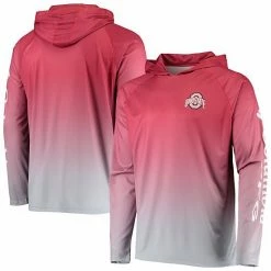 Top 10 😀 Unbranded Men's Columbia PFG Scarlet Ohio State Buckeyes Terminal Tackle Omni-Shade UPF 50 Long Sleeve Hooded Top 🔥