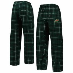 Best Sale 😍 Unbranded Men's Concepts Sport Green/Black Minnesota Wild Ledger Flannel Sleep Pants 🔥