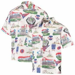 Wholesale 🧨 Unbranded Men's Reyn Spooner White/Red Philadelphia Phillies Scenic Button-Up 👚 Shirt 🧨