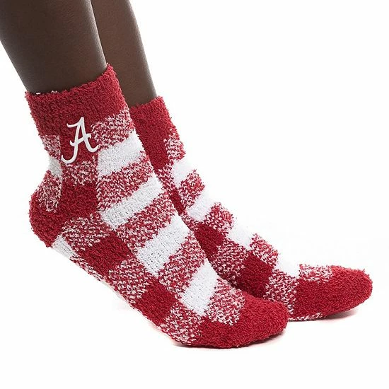 Best Pirce ✨ Unbranded 👩 Women's ZooZatz Alabama Crimson Tide Fuzzy Buffalo Check Ankle 🧦 Socks 🔔