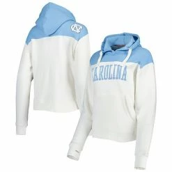 Best Pirce ⭐ Unbranded 👩 Women's Pressbox White/Carolina Blue North Carolina Tar 👠 Heels Chicago 2-Hit Yoke Pullover Hoodie 👍