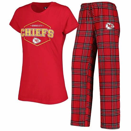 Best Pirce ๐ Unbranded ๐ฉ Women's Concepts Sport Red/Black Kansas City Chiefs Badge T-Shirt & Pants Sleep Set ๐งจ - Image 2