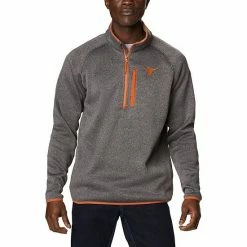Brand new ❤️ Unbranded Men's Columbia Gray Texas Longhorns Canyon Point Raglan Half-Zip Top 🛒