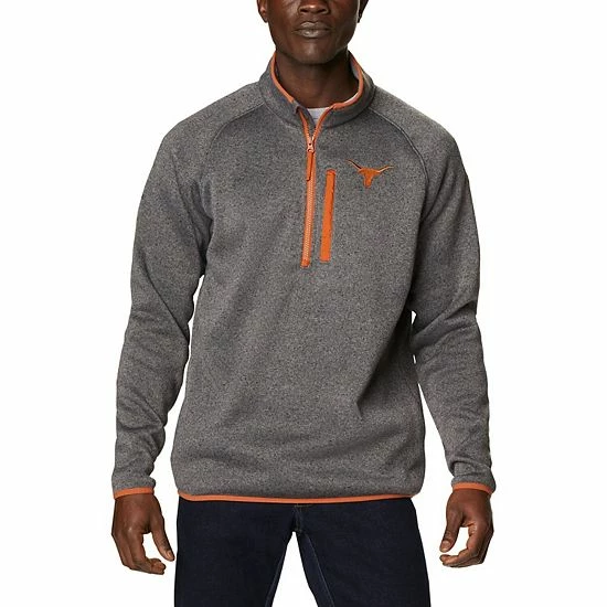 Brand new ❤️ Unbranded Men's Columbia Gray Texas Longhorns Canyon Point Raglan Half-Zip Top 🛒