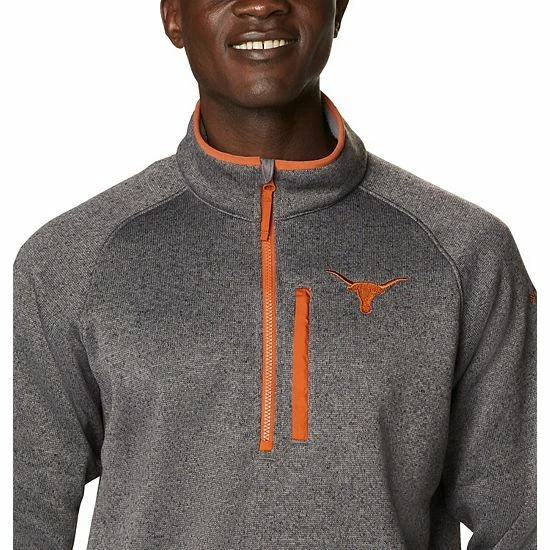 Brand new ❤️ Unbranded Men's Columbia Gray Texas Longhorns Canyon Point Raglan Half-Zip Top 🛒 - Image 4