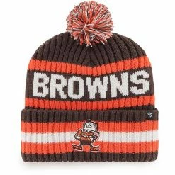 Best Sale 🧨 Unbranded Men's '47 Brown Cleveland Browns Legacy Bering Cuffed Knit Hat With Pom ✨