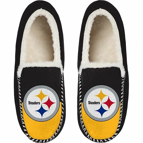 Best deal 😉 Unbranded Men's FOCO Pittsburgh Steelers Colorblock Moccasin Slippers ⭐