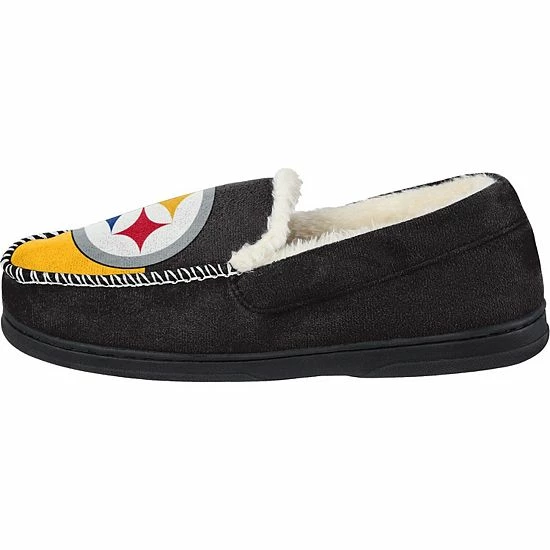 Best deal 😉 Unbranded Men's FOCO Pittsburgh Steelers Colorblock Moccasin Slippers ⭐ - Image 3