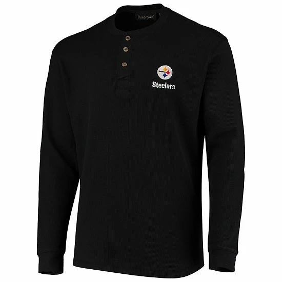 Best reviews of ๐ฅ Unbranded Men's Dunbrooke Black Pittsburgh Steelers Logo Maverick Thermal Henley Long Sleeve T-Shirt ๐ - Image 3
