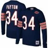 Coupon ❤️ Unbranded Men's Mitchell & Ness Walter Payton Navy Chicago Bears Throwback Retired Player Name & Number Long Sleeve Top 🛒