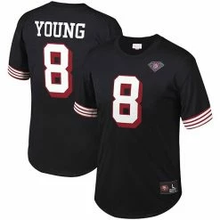 Promo 👍 Unbranded Men's Mitchell & Ness Steve Young Black San Francisco 49ers Retired Player Name & Number Mesh Top 😀