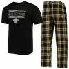 Budget 🥰 Unbranded Men's Concepts Sport Black/Gold New Orleans Saints Badge Top & Pants Set 😀