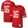 Deals 🔥 Unbranded Men's Mitchell & Ness Joe Montana Scarlet San Francisco 49ers Big & Tall 1990 Retired Player Replica Jersey 👍