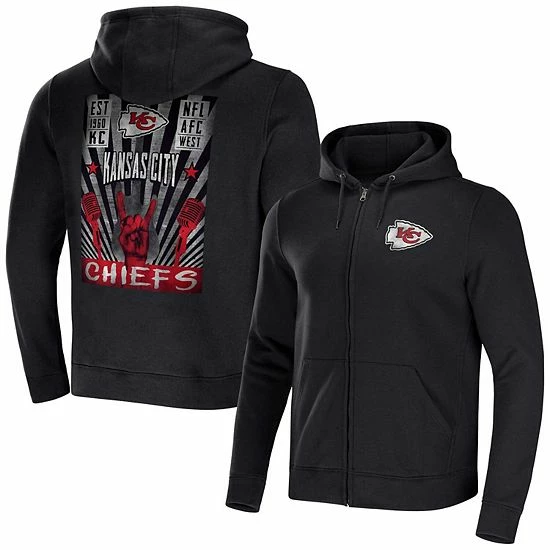 Top 10 🤩 Unbranded Men's NFL X Darius Rucker Collection By Fanatics Black Kansas City Chiefs Rocker Full-Zip Hoodie 😉 - Image 2