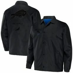 Buy 💯 Unbranded Men's NFL X Staple Black Buffalo Bills Coaches Full-Snap Jacket 🤩