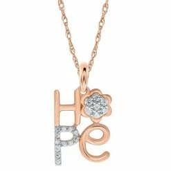 Best deal ✔️ Unbranded Sterling Silver 1/10 Carat T.W. Diamond "Hope" Pendant Necklace 🌟