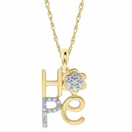 Best deal ✔️ Unbranded Sterling Silver 1/10 Carat T.W. Diamond "Hope" Pendant Necklace 🌟 - Image 3
