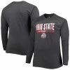 Wholesale ⭐ Unbranded Men's Heather Charcoal Ohio State Buckeyes Big & Tall Two-Hit Raglan Long Sleeve T-Shirt 😍