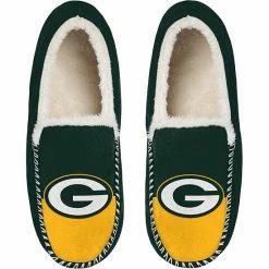 Cheapest 💯 Unbranded Men's FOCO Green Bay Packers Colorblock Moccasin Slippers 👏