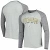 Cheapest ❤️ Unbranded Men's Concepts Sport Heather Gray Pittsburgh Steelers Ledger Raglan Long Sleeve Henley T-Shirt ❤️