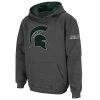 Discount 😍 Unbranded Youth Stadium Athletic Charcoal Michigan State Spartans Big Logo Pullover Hoodie ⭐