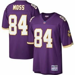 Best Sale 🧨 Unbranded Men's Mitchell & Ness Randy Moss Purple Minnesota Vikings Legacy Replica Jersey ⭐