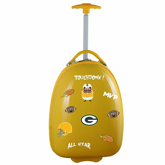 Budget 🛒 Unbranded Youth Green Bay Packers Wheeled Pod Luggage Pkr Yellow 🔥 - Image 3