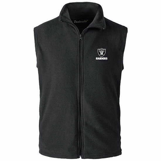 Discount ๐งจ Unbranded Men's Black Las Vegas Raiders Houston Fleece Full-Zip Vest ๐