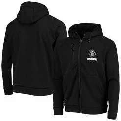 Cheap ✨ Unbranded Men's Dunbrooke Black Las Vegas Raiders Shag Tri-Blend Full-Zip Raglan Hoodie 🧨