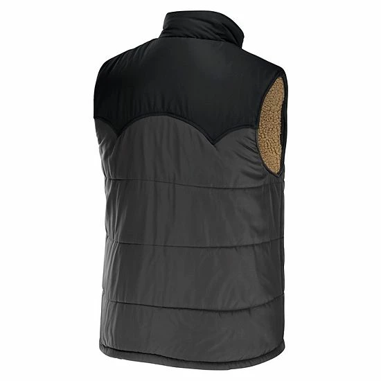 Best Sale ๐ Unbranded Men's NFL X Darius Rucker Collection By Fanatics Charcoal Green Bay Packers Two-Tone Sherpa Button-Up Vest ๐ - Image 4