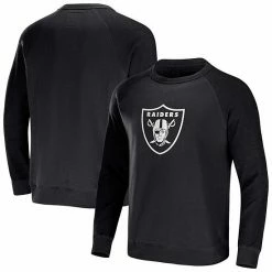Promo ❤️ Unbranded Men's NFL X Darius Rucker Collection By Fanatics Black Las Vegas Raiders Raglan Fleece Pullover Sweatshirt 🤩