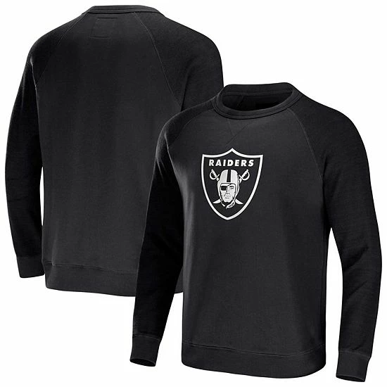 Promo ❤️ Unbranded Men's NFL X Darius Rucker Collection By Fanatics Black Las Vegas Raiders Raglan Fleece Pullover Sweatshirt 🤩 - Image 2