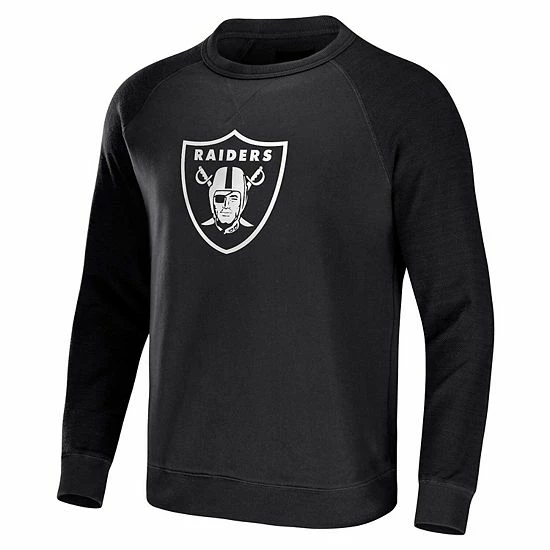 Promo ❤️ Unbranded Men's NFL X Darius Rucker Collection By Fanatics Black Las Vegas Raiders Raglan Fleece Pullover Sweatshirt 🤩 - Image 3